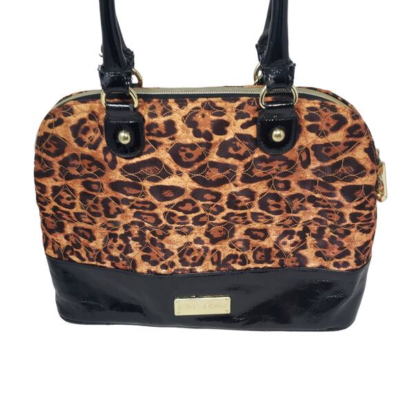Betsey Johnson Animal Print Bowler Bag Purse - Picture 1 of 9